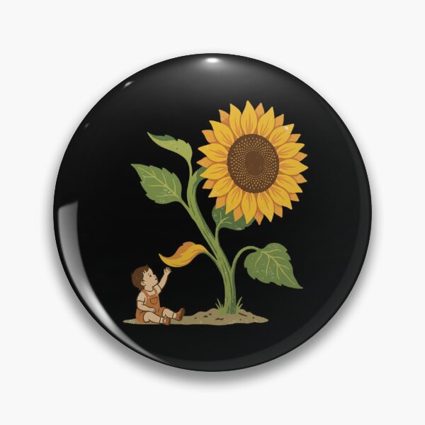 Item preview, Giant Sunflower Cute Toddler Watch Me Grow Vintage Botanical Art designed and sold by mood-draftsman.