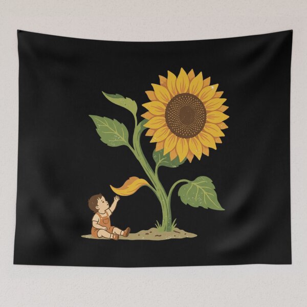 Item preview, Giant Sunflower Cute Toddler Watch Me Grow Vintage Botanical Art designed and sold by mood-draftsman.