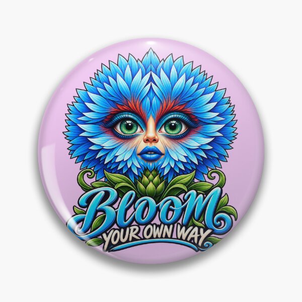 Item preview, Florece a tu manera: rostro de flor azul surrealista designed and sold by flashARTstudio.