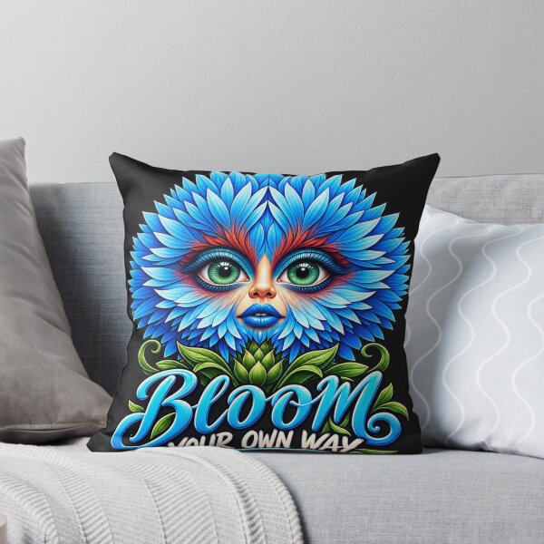 Item preview, Bloom Your Own Way — Surreal Blue Flower Face designed and sold by flashARTstudio.
