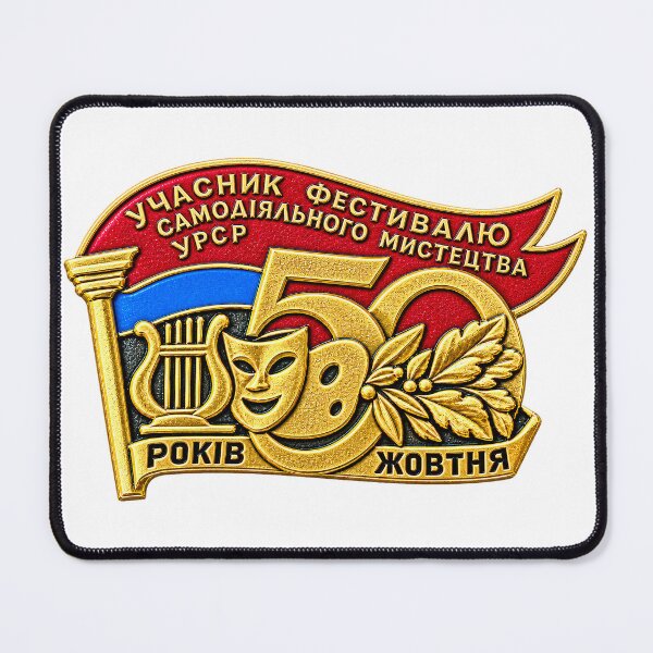Item preview, Soviet Ukrainian 50 Year Festival of Amateur Arts Badge designed and sold by nikkolaus.