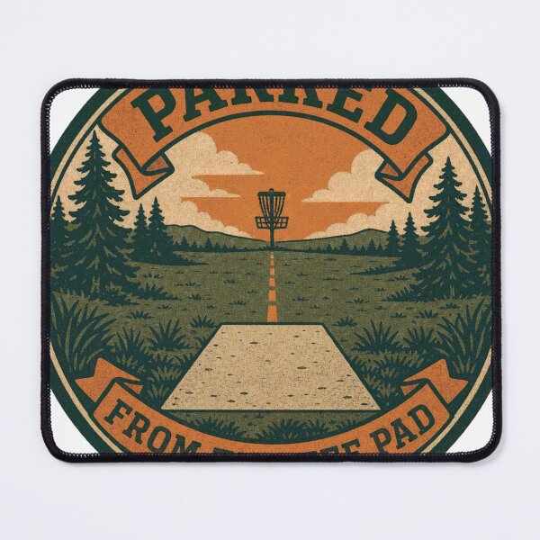Item preview, Parked From The Tee Pad Retro Disc Golf Print designed and sold by BoosterShop.