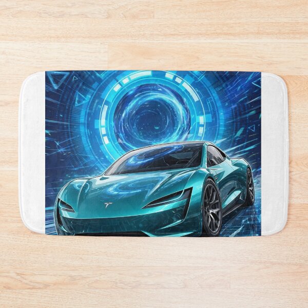Item preview, Teal Electric Supercar Time Warp - Futuristic Sports Car Portal Art designed and sold by redkat-4.