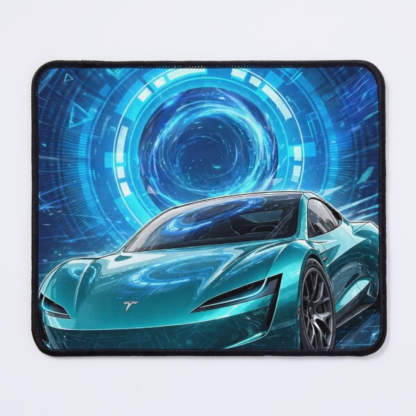 Item preview, Teal Electric Supercar Time Warp - Futuristic Sports Car Portal Art designed and sold by redkat-4.