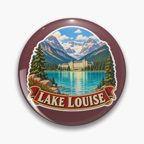 Item preview, Lake Louise Vintage Canadian Rockies Mountain Travel Print designed and sold by PinUpPizzazz.