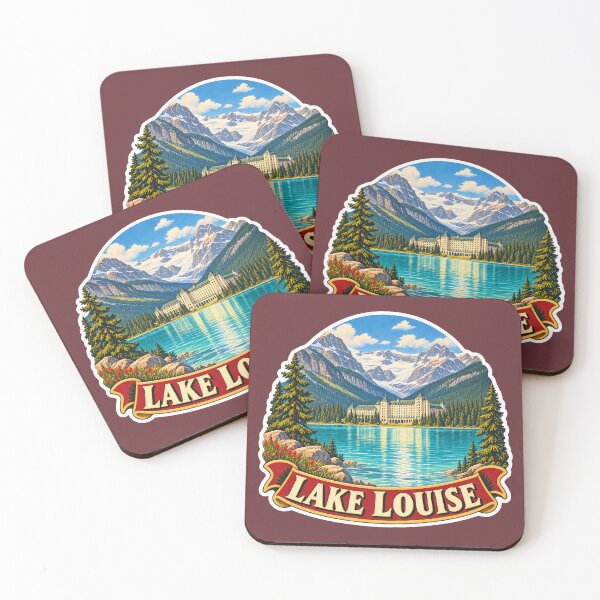 Item preview, Lake Louise Vintage Canadian Rockies Mountain Travel Print designed and sold by PinUpPizzazz.
