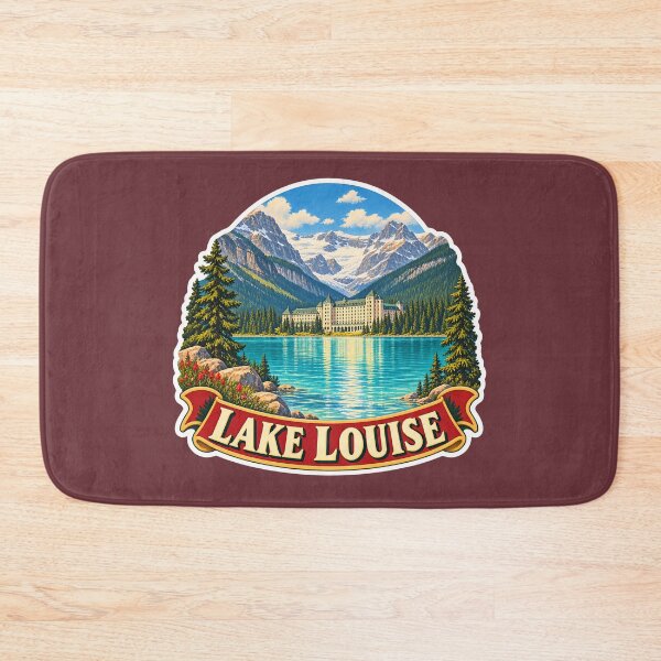 Item preview, Lake Louise Vintage Canadian Rockies Mountain Travel Print designed and sold by PinUpPizzazz.