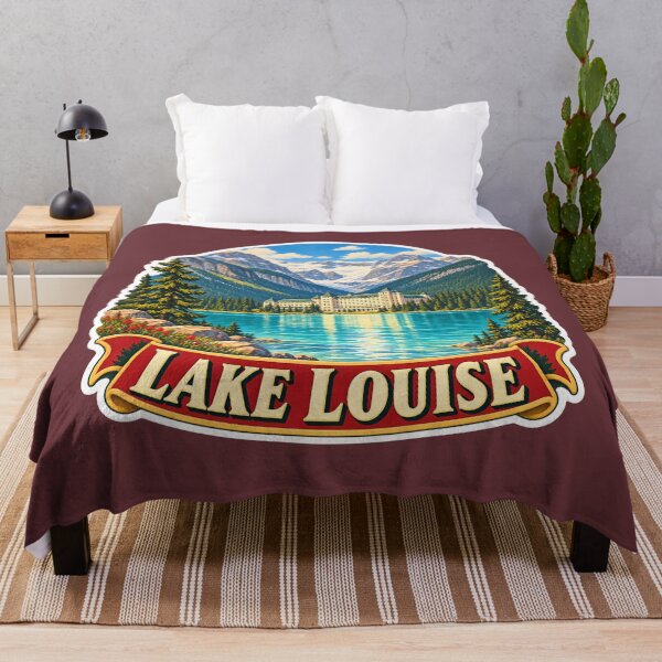 Item preview, Lake Louise Vintage Canadian Rockies Mountain Travel Print designed and sold by PinUpPizzazz.