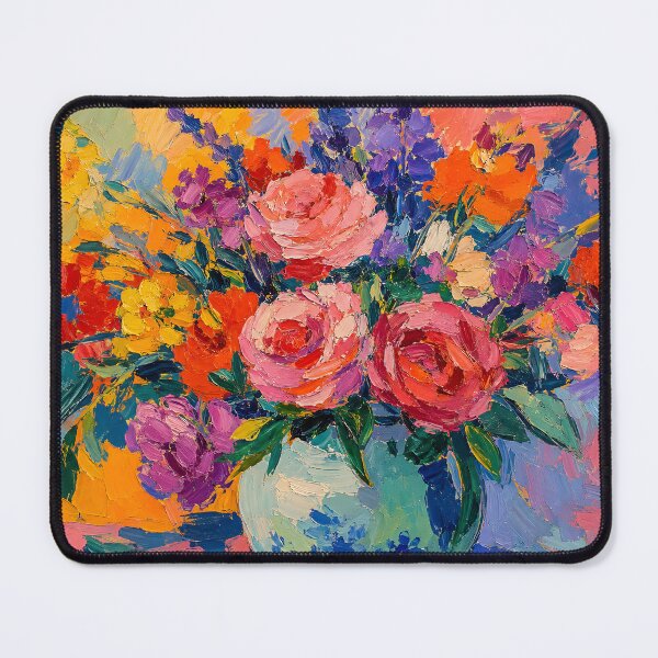 Item preview, Vibrant Rose Bouquet Colorful Impasto Floral Painting designed and sold by GutyzDesignsES.