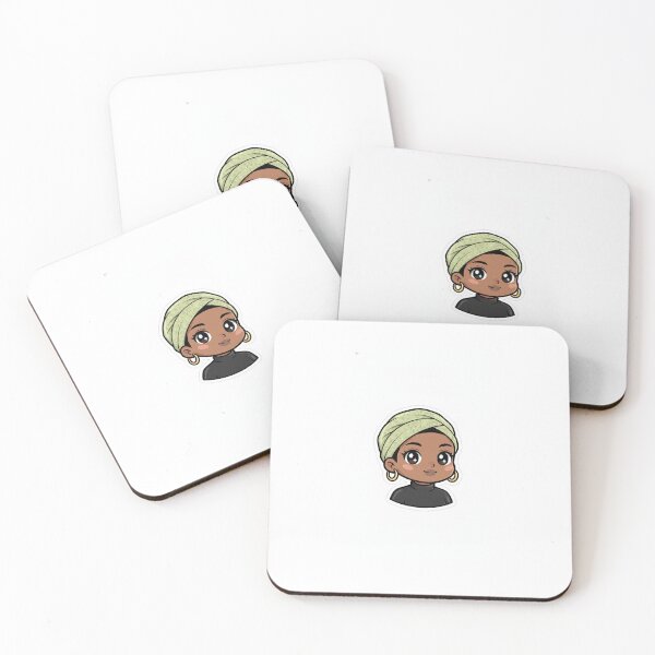 Artikelvorschau, Schwarzes Mädchen-Avatar mit Turban und goldenen Creolen entworfen und verkauft von TheModernMuslimchibi&more .