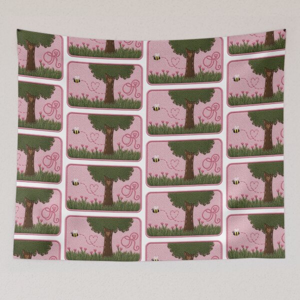 Item preview, honeybee next to tree designed and sold by indie cottage.
