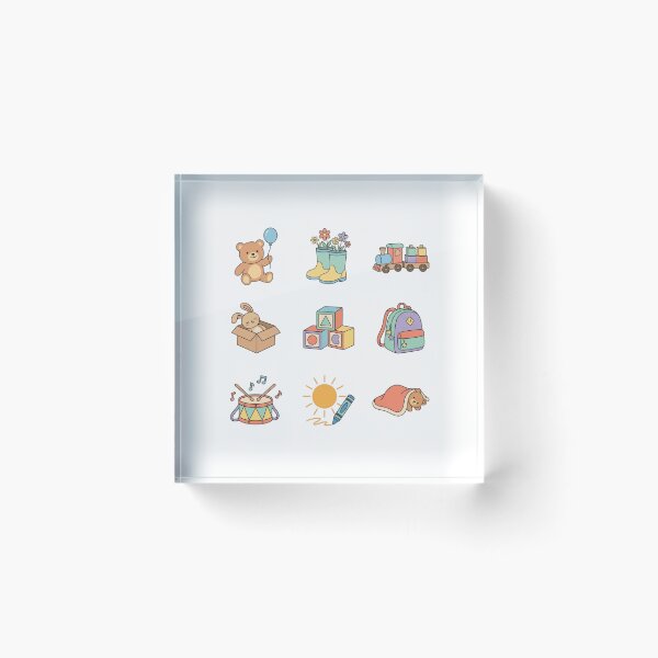Item preview, Cute Pastel Toy Sticker Sheet Vintage Storybook Childhood Nursery Art designed and sold by mood-draftsman.