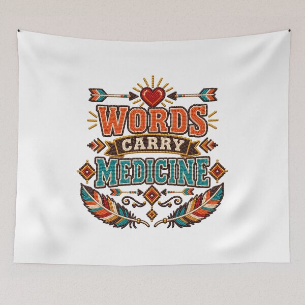Item preview, Words Carry Medicine Sacred Heart Design designed and sold by Dresut.