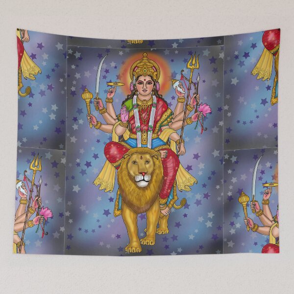 Item preview, Goddess Durga Digital Drawing | Hindu Goddess Spiritual Artwork designed and sold by Harshit_Digital_Arts.