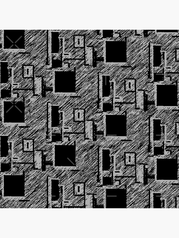 BLACK AND GREY QUIRKY DESKTOP COMPUTERS PATTERN by ozcushionstoo