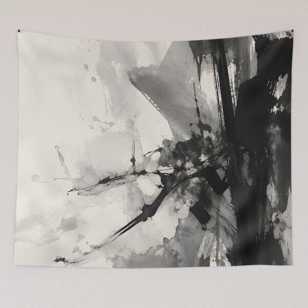 Item preview, Black and Gray Ink Wash Abstract Expressionist Art designed and sold by GutyzDesignsES.