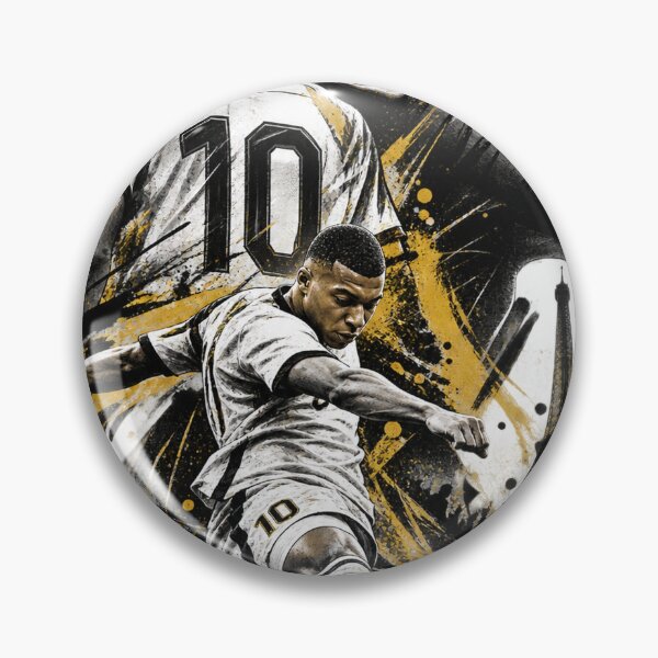 Item preview, Kylian Mbappé Football King – Black & Gold Soccer Art designed and sold by ravuh.