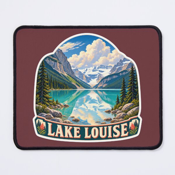 Item preview, Lake Louise Vintage Canadian Rockies Mountain Travel Print designed and sold by PinUpPizzazz.