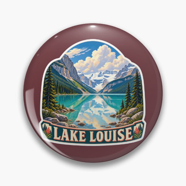 Item preview, Lake Louise Vintage Canadian Rockies Mountain Travel Print designed and sold by PinUpPizzazz.