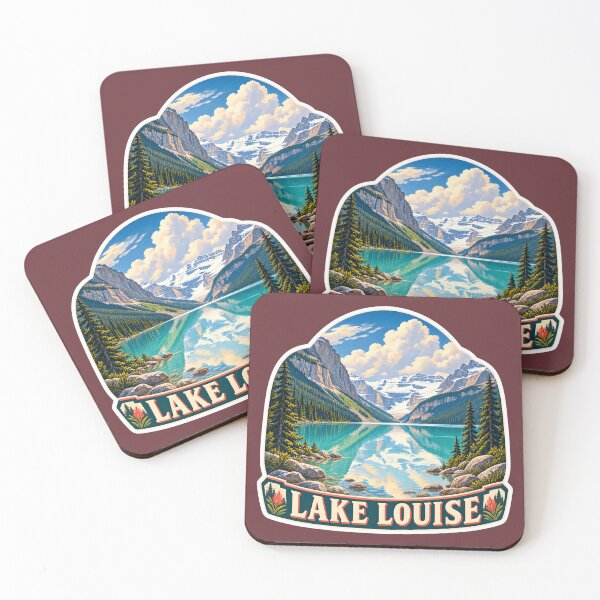 Item preview, Lake Louise Vintage Canadian Rockies Mountain Travel Print designed and sold by PinUpPizzazz.