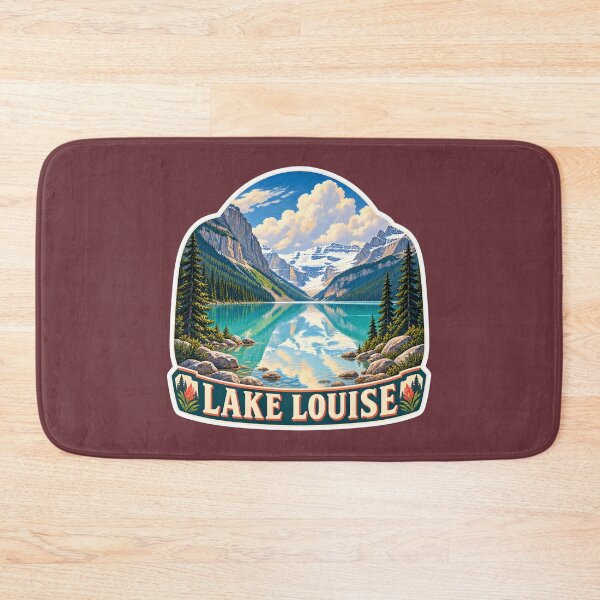Item preview, Lake Louise Vintage Canadian Rockies Mountain Travel Print designed and sold by PinUpPizzazz.