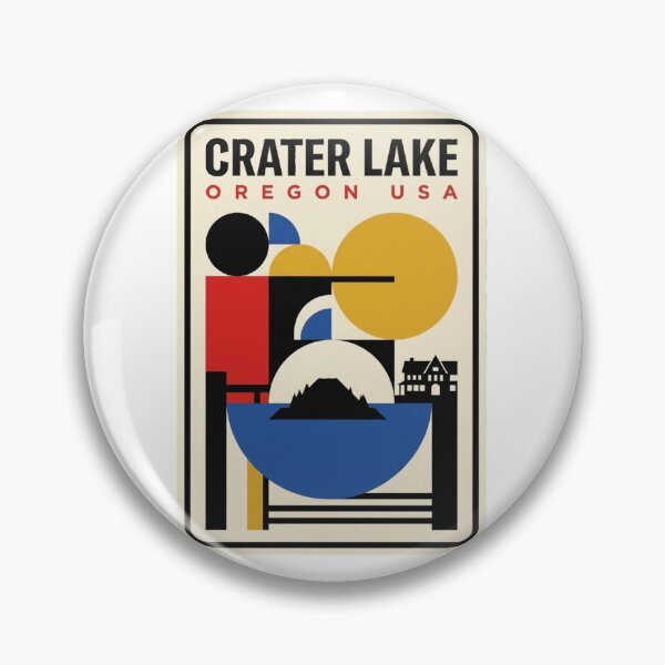 Item preview, Retro Crater Lake Bauhaus Geometric Skyline designed and sold by k3rstman1.