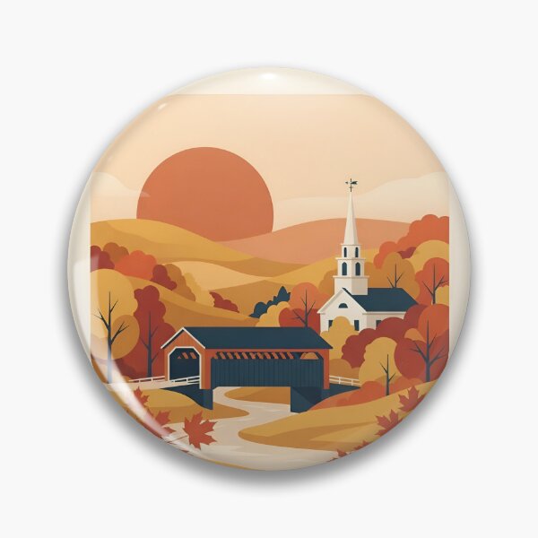 Item preview, New England Vintage Travel Poster - Minimalist Fall Foliage Art Print designed and sold by DuckOddity.