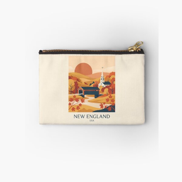 Item preview, New England Vintage Travel Poster - Minimalist Fall Foliage Art Print designed and sold by DuckOddity.