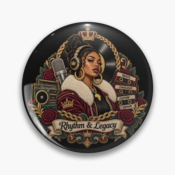 Item preview, 90s Hip Hop Embroidery – Rhythm & Legacy Retro Music Culture Art designed and sold by Emoji Emblems.