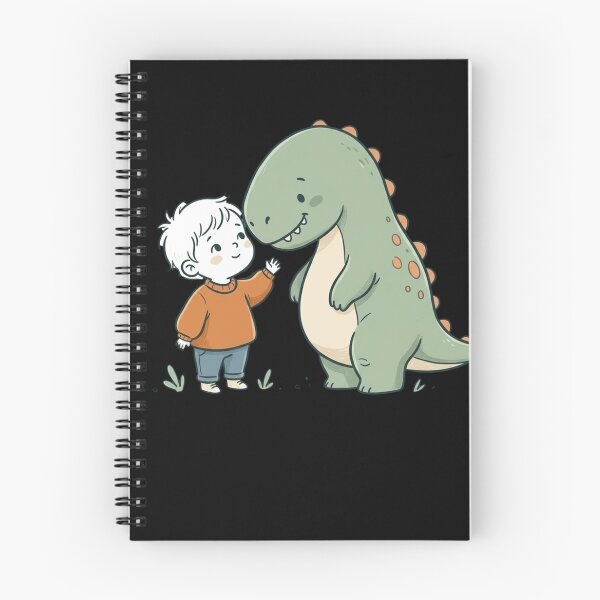 Item preview, Cute Boy And Gentle Dinosaur Best Friends Vintage Storybook Art designed and sold by mood-draftsman.