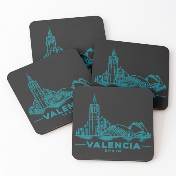 Item preview, Valencia Spain Line Art Skyline Poster designed and sold by CMYKStudio.