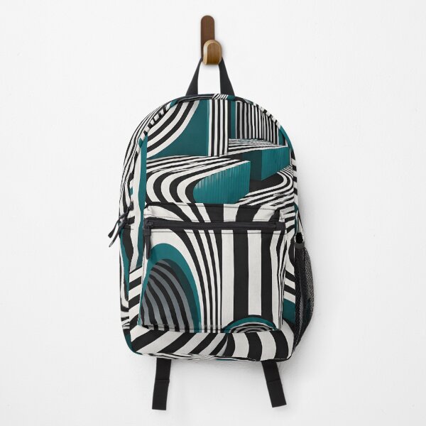 Artikelvorschau, Black White and Teal Optical Illusion Geometric Tunnel entworfen und verkauft von GutyzDesignsES.