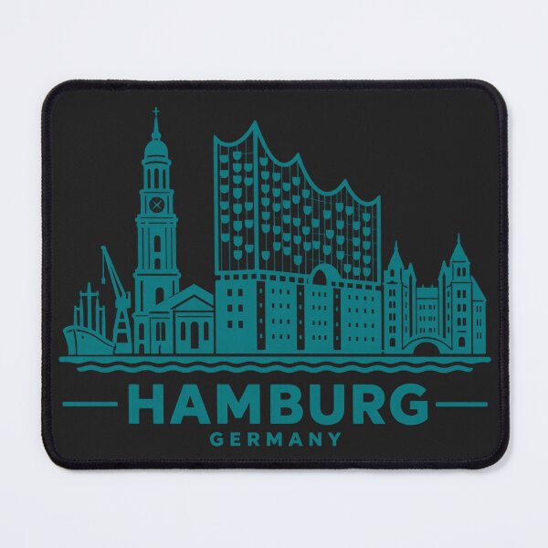 Item preview, Hamburg Germany Line Art Skyline Poster designed and sold by CMYKStudio.
