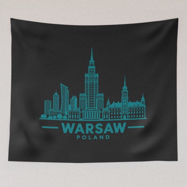 Item preview, Warsaw Poland Line Art Skyline Poster designed and sold by CMYKStudio.