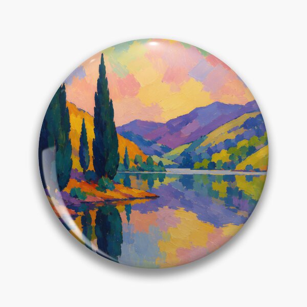 Item preview, Colorful Cypress Lake Landscape Impressionist Painting designed and sold by GutyzDesignsES.