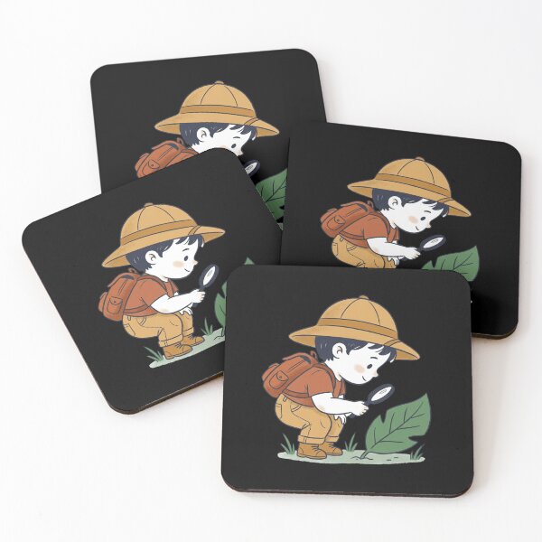 Item preview, Little Nature Explorer Boy Magnifying Glass Vintage Storybook Art designed and sold by mood-draftsman.