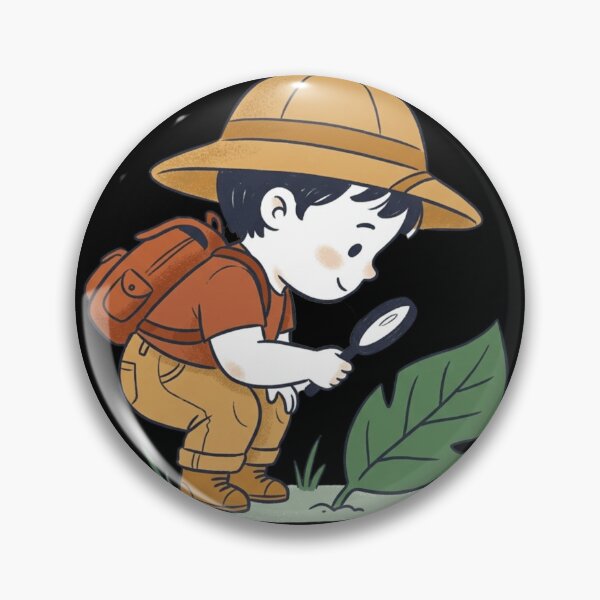 Item preview, Little Nature Explorer Boy Magnifying Glass Vintage Storybook Art designed and sold by mood-draftsman.
