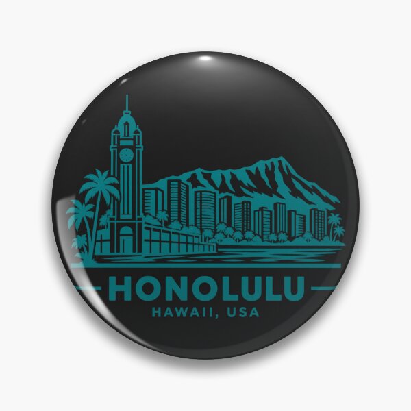 Item preview, Honolulu Hawaii USA Line Art Skyline Poster designed and sold by CMYKStudio.