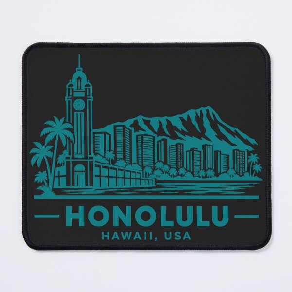Item preview, Honolulu Hawaii USA Line Art Skyline Poster designed and sold by CMYKStudio.