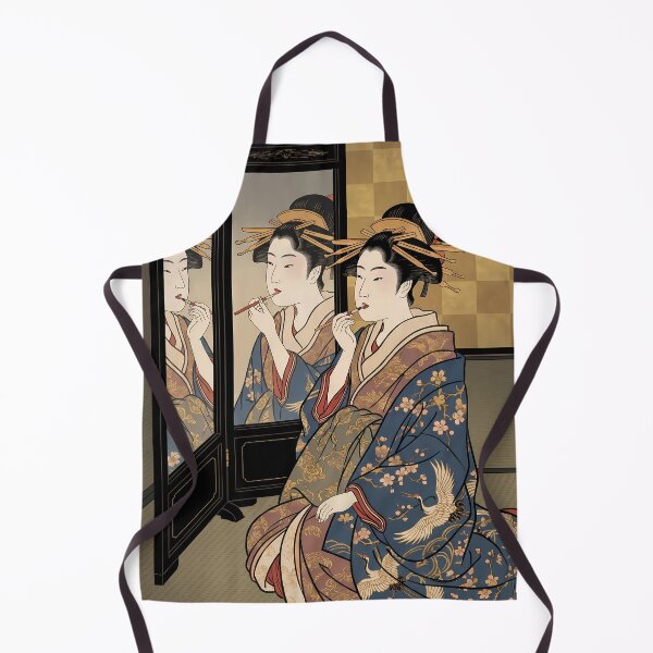 Item preview, Geisha Applying Makeup with Mirror Ukiyo-e designed and sold by TokyoUkiyoHouse.