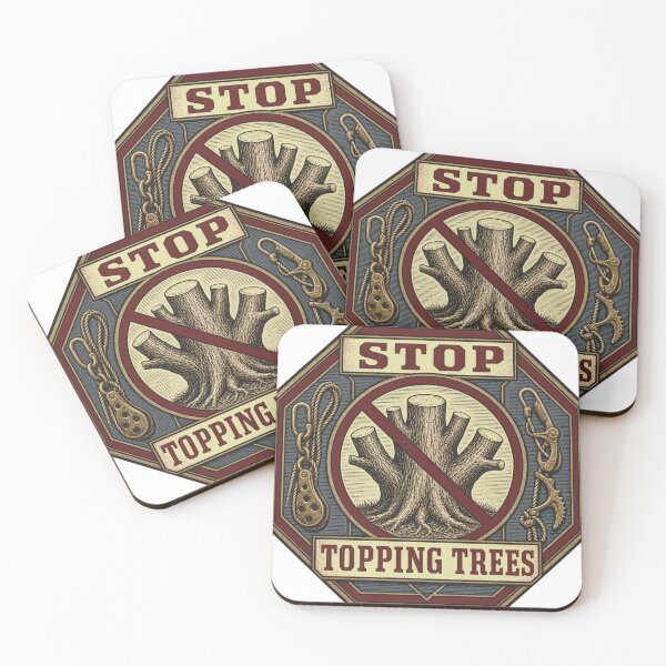 Item preview, Stop Topping Trees Tree Care Protest Badge designed and sold by BoosterShop.