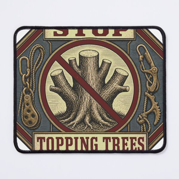 Item preview, Stop Topping Trees Tree Care Protest Badge designed and sold by BoosterShop.