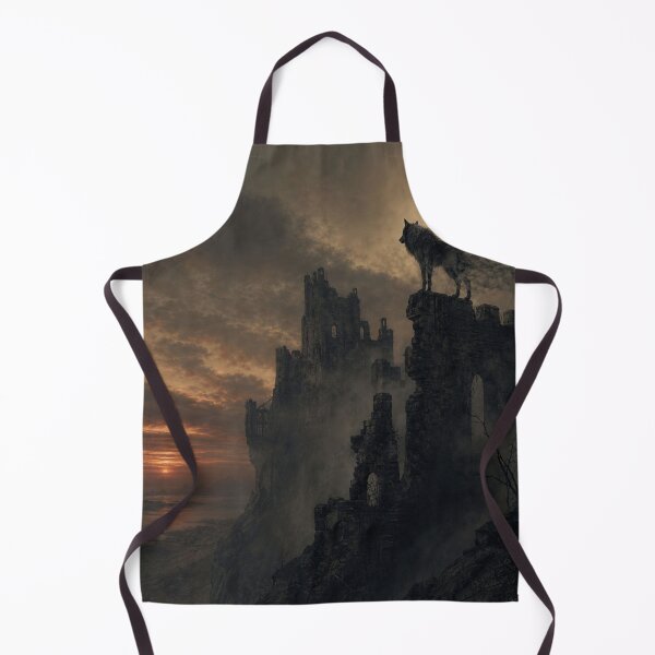 Item preview, Guardian of the Forgotten Keep – Dark Fantasy Wolf designed and sold by DreamyWallVibes.