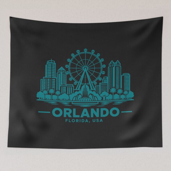 Item preview, Orlando Florida USA Line Art Skyline Poster designed and sold by CMYKStudio.