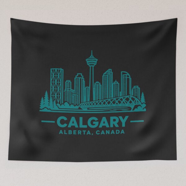 Item preview, Calgary Alberta Canada Line Art Skyline Poster designed and sold by CMYKStudio.