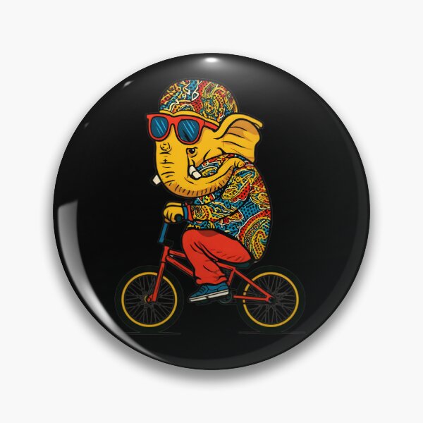 Item preview, Cool Elephant Riding Orange Yellow Bicycle Red Pants Pop Art designed and sold by PANNARUK THAILAND.