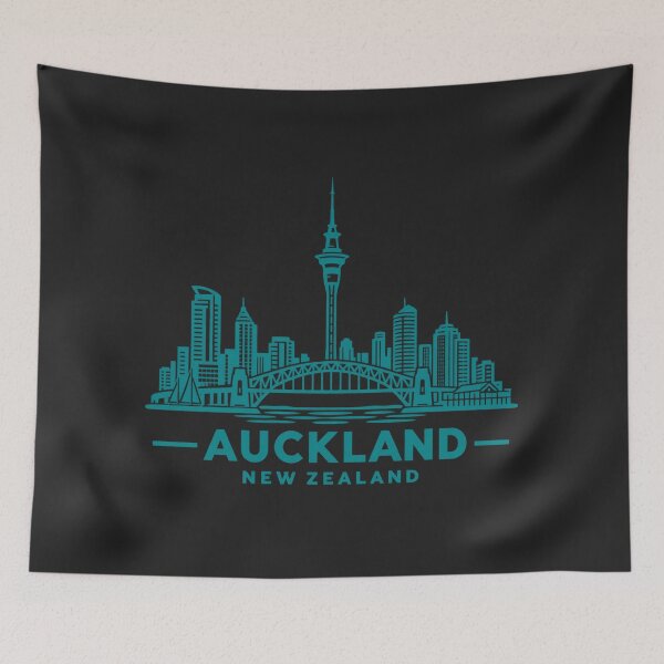 Item preview, Auckland New Zealand Line Art Skyline Poster designed and sold by CMYKStudio.