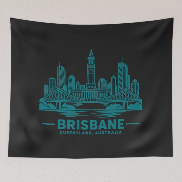 Item preview, Brisbane Queensland Australia Line Art Skyline Poster designed and sold by CMYKStudio.