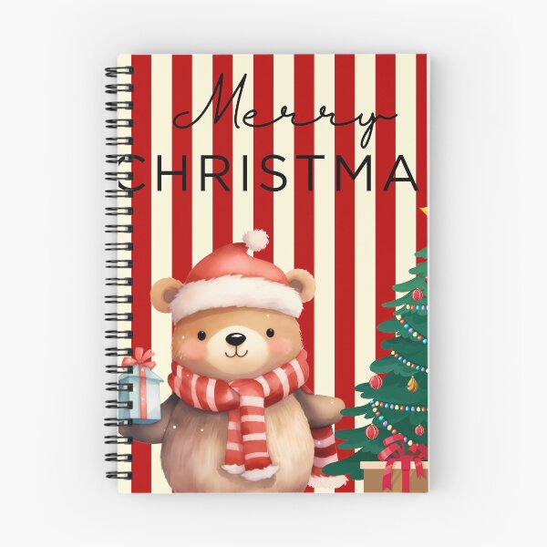 Item preview, Beautiful Christmas image of a little bear in watercolor with red stripes designed and sold by VibranPalette.