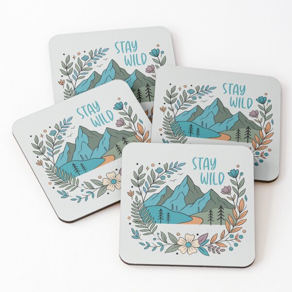 Item preview, Stay Wild — Boho Mountain & Floral Wreath designed and sold by Ink & Kind Studio.